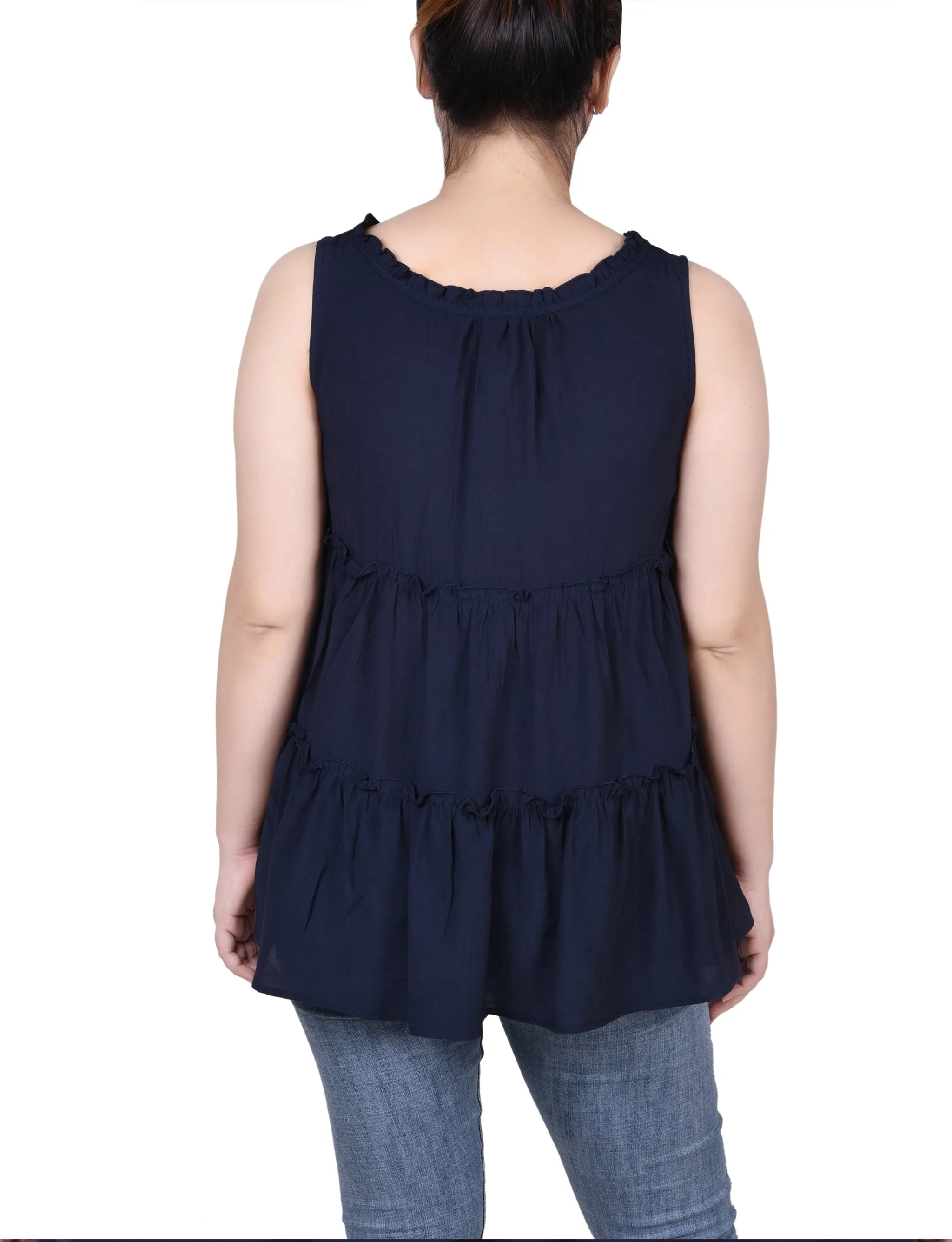 Petite Blouse sans Manches à Étages
