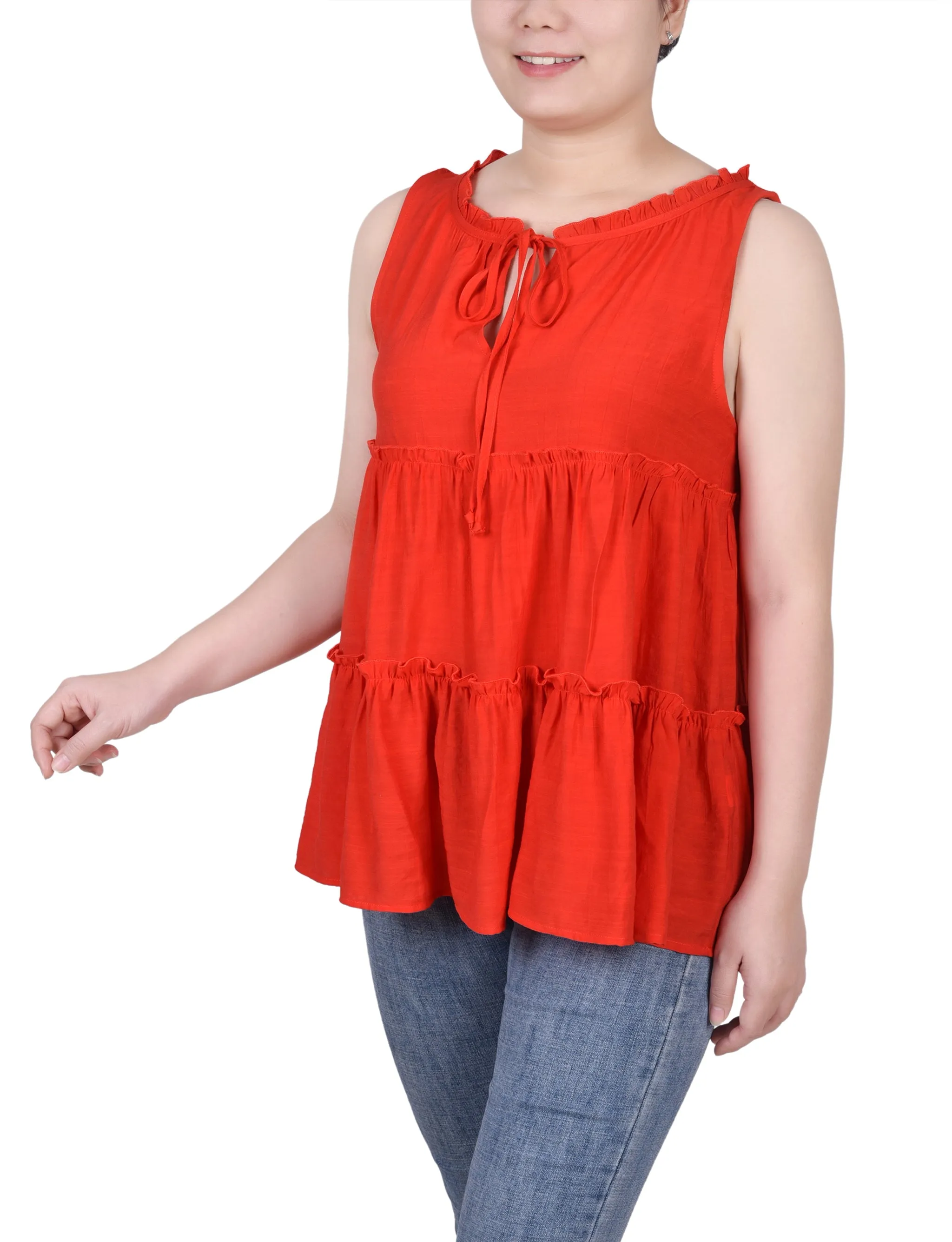 Petite Blouse sans Manches à Étages