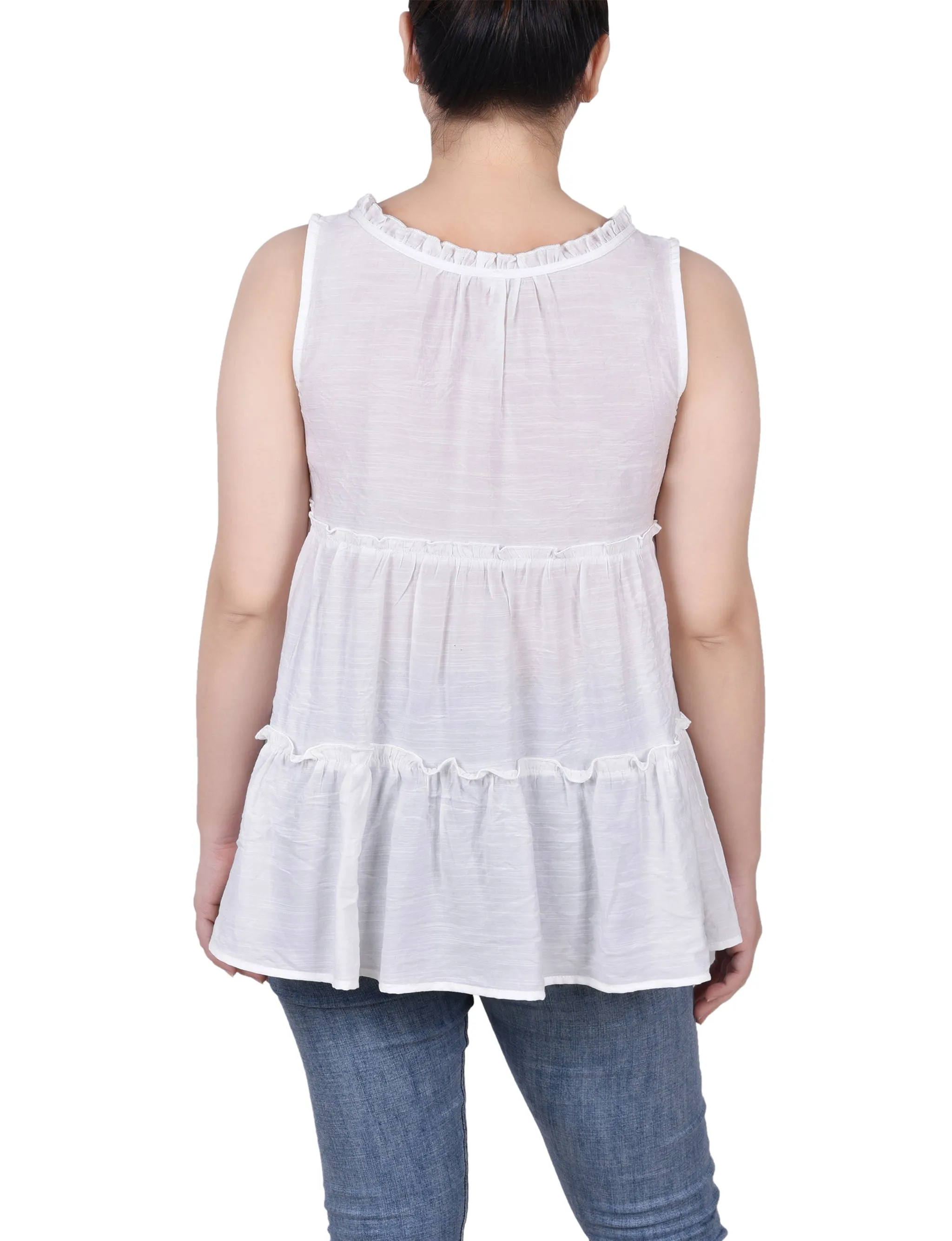 Petite Blouse sans Manches à Étages