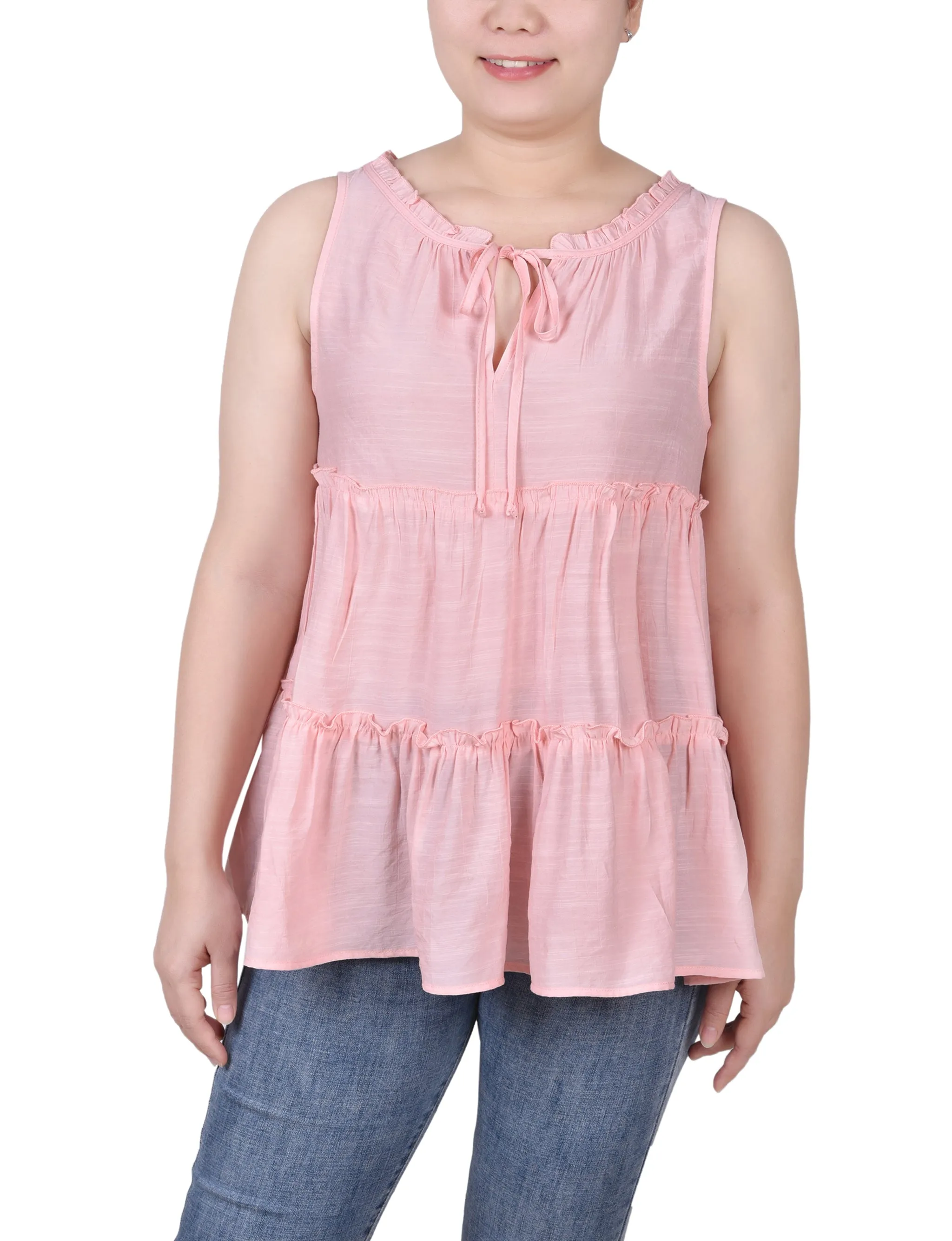 Petite Blouse sans Manches à Étages