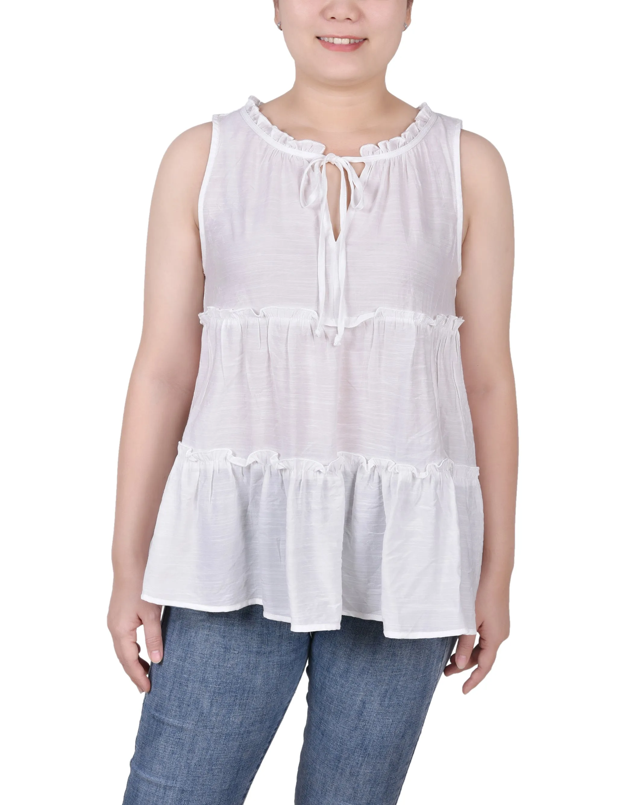 Petite Blouse sans Manches à Étages