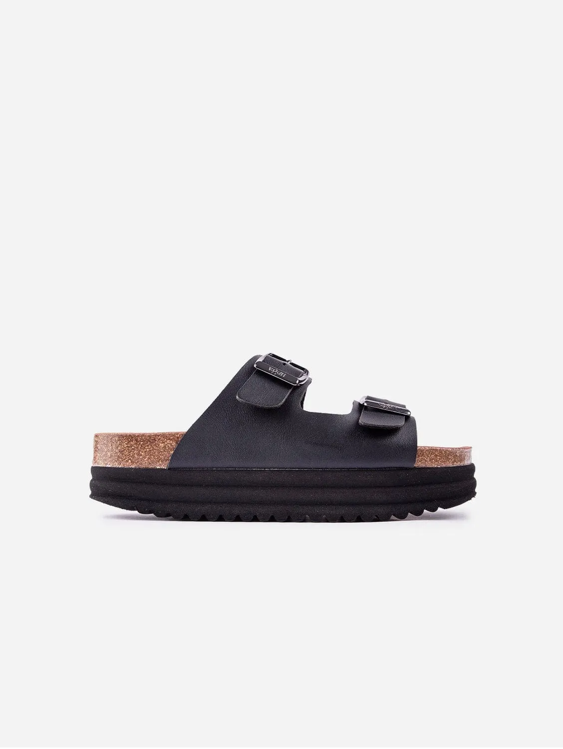 Sandales Plum pour Femmes à Semelle Végane | Noir Mat