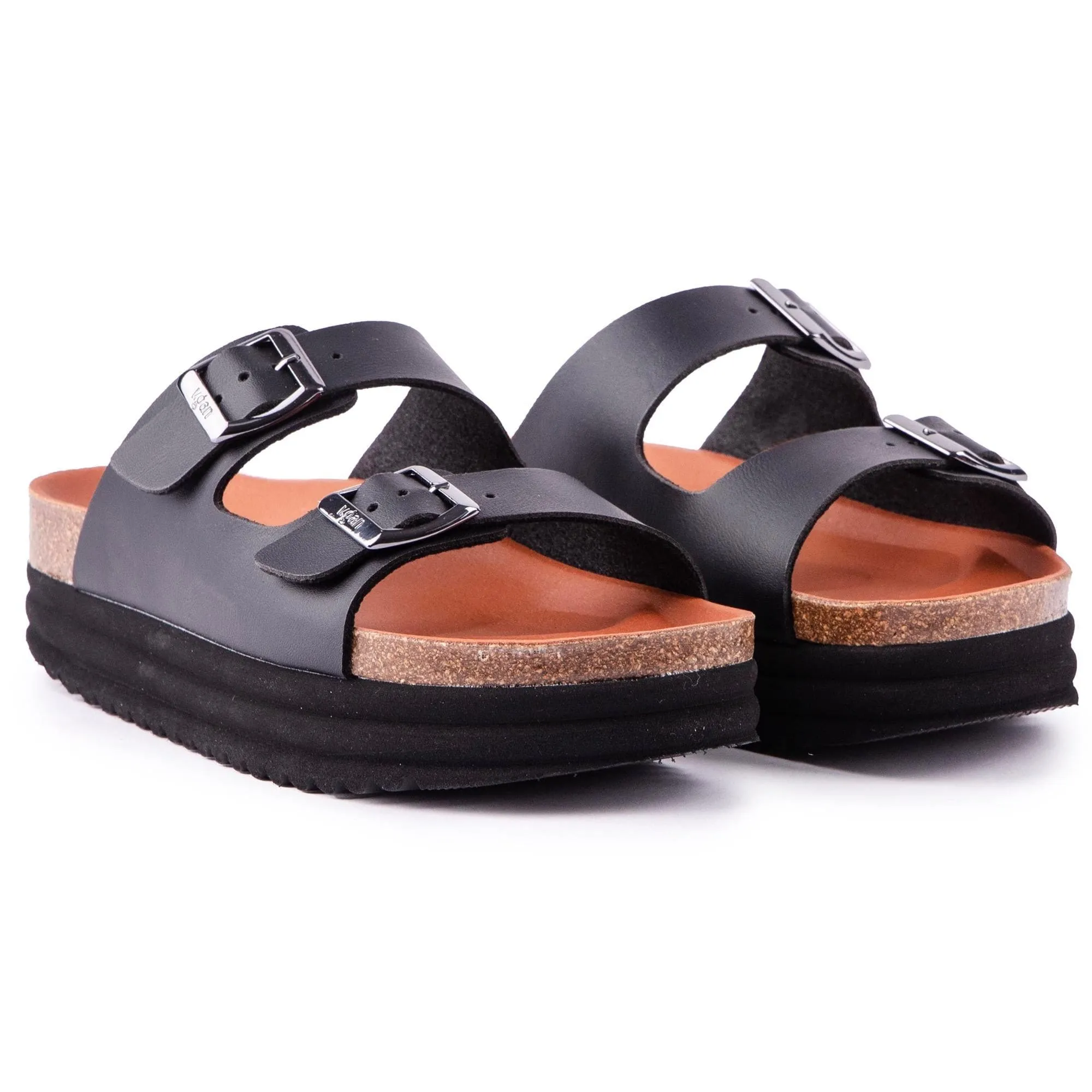 Sandales Plum pour Femmes à Semelle Végane | Noir Mat