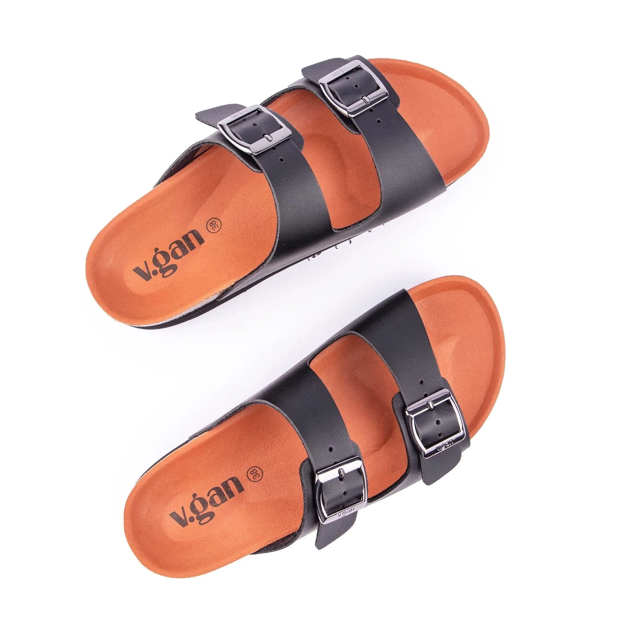 Sandales Plum pour Femmes à Semelle Végane | Noir Mat