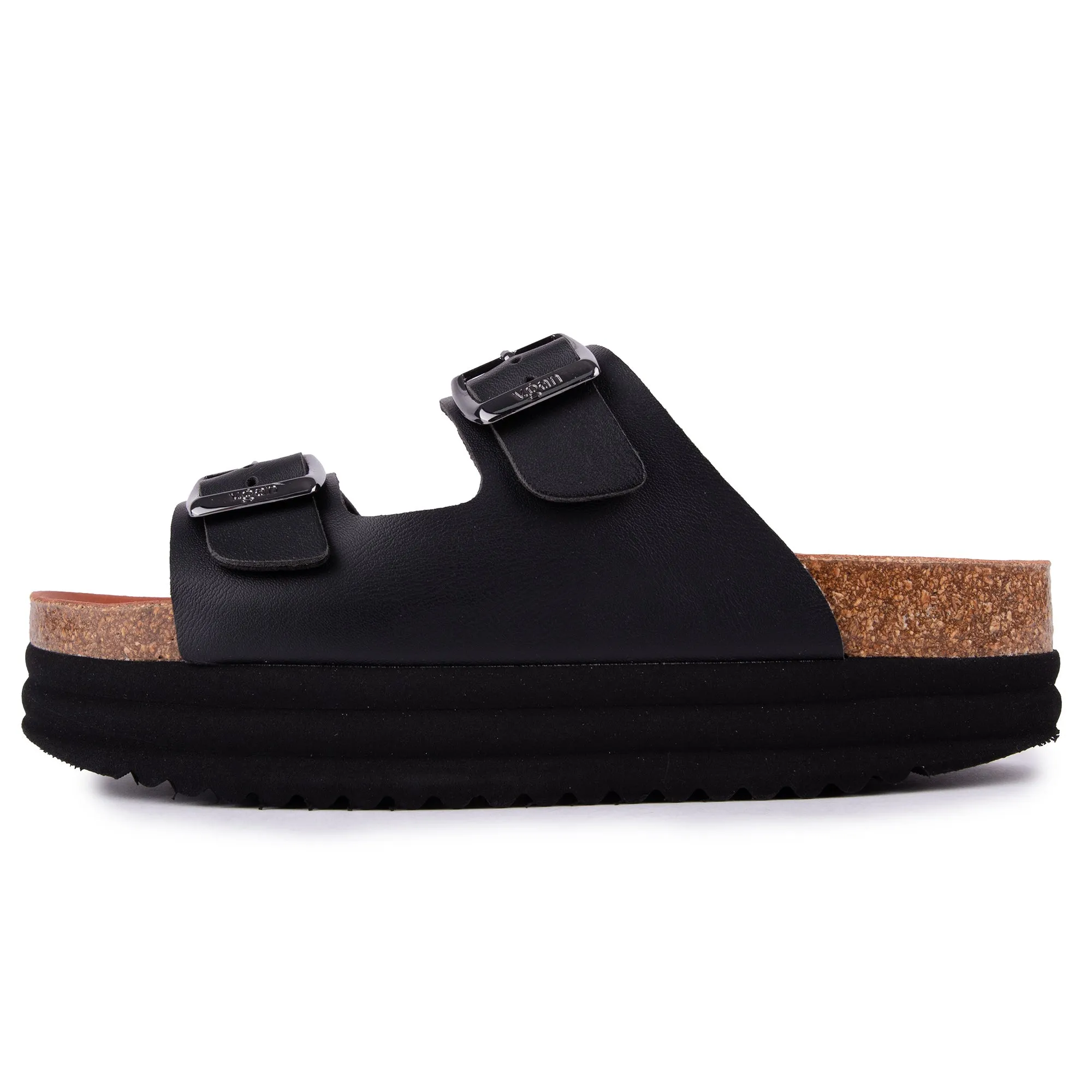 Sandales Plum pour Femmes à Semelle Végane | Noir Mat