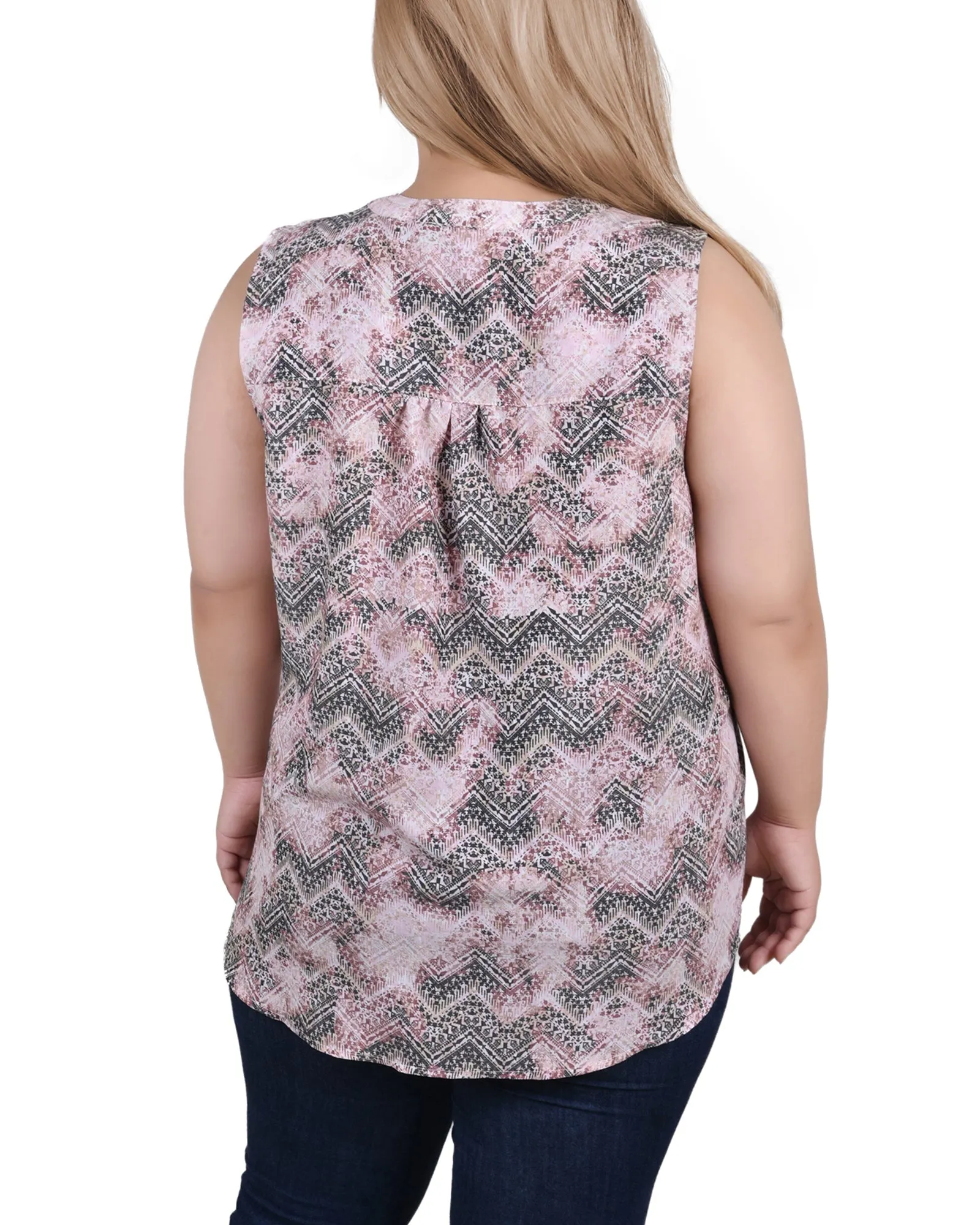 Blouse sans manches à pinces pour grande taille