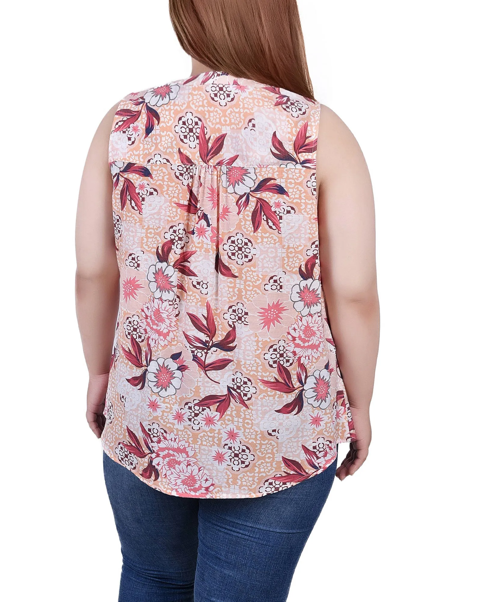 Blouse sans manches à pinces pour grande taille