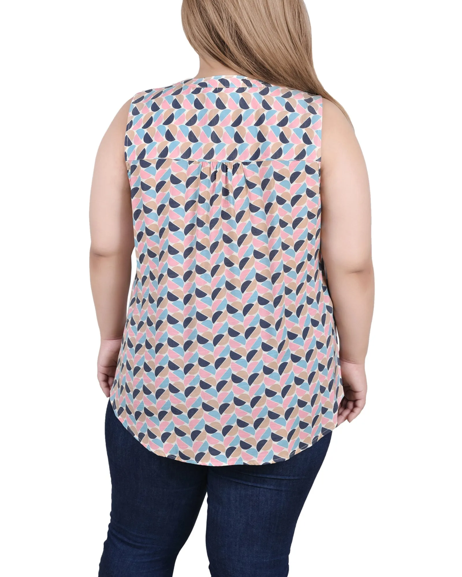 Blouse sans manches à pinces pour grande taille