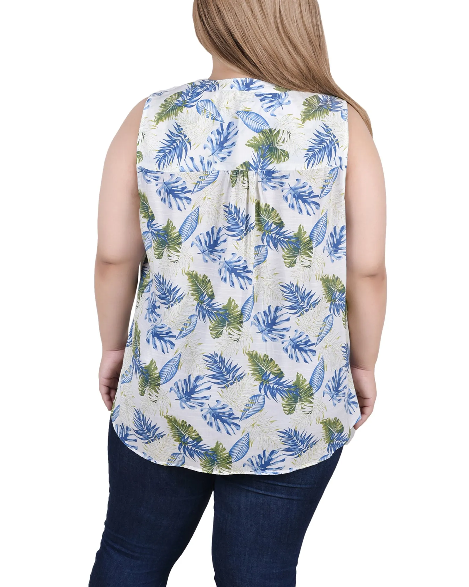 Blouse sans manches à pinces pour grande taille