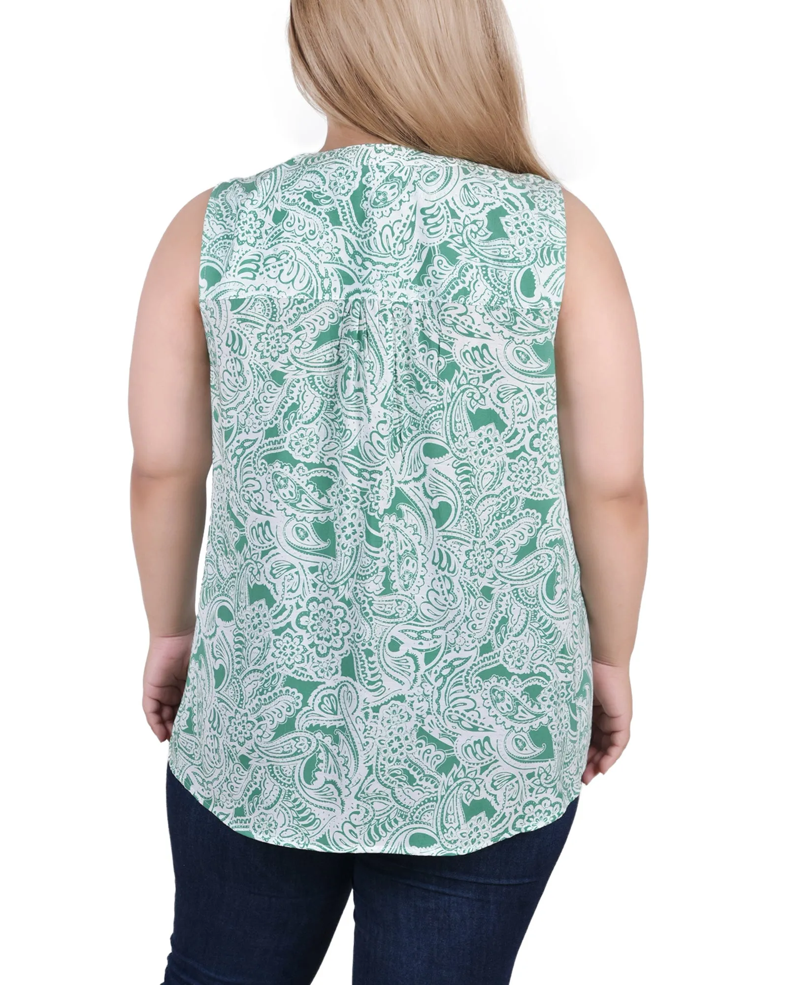 Blouse sans manches à pinces pour grande taille