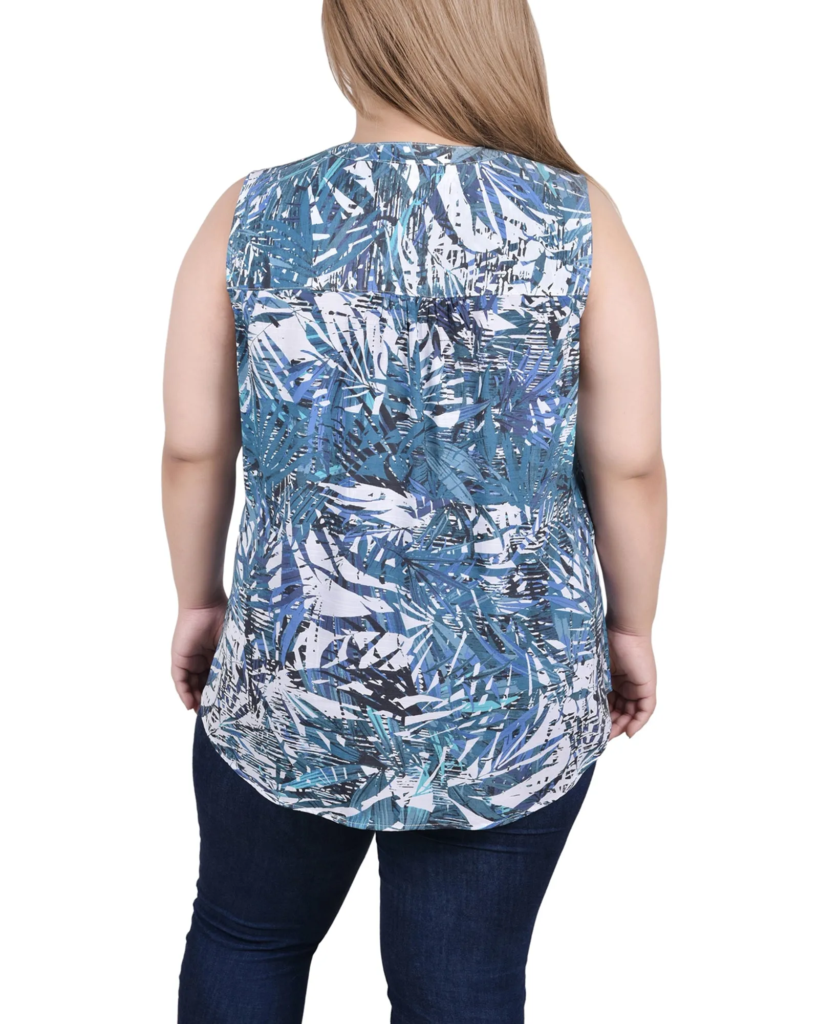 Blouse sans manches à pinces pour grande taille