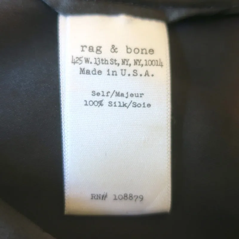 Rag & Bone Blouse Popover en Soie Grise Taille Petite Haut à Manches 3/4