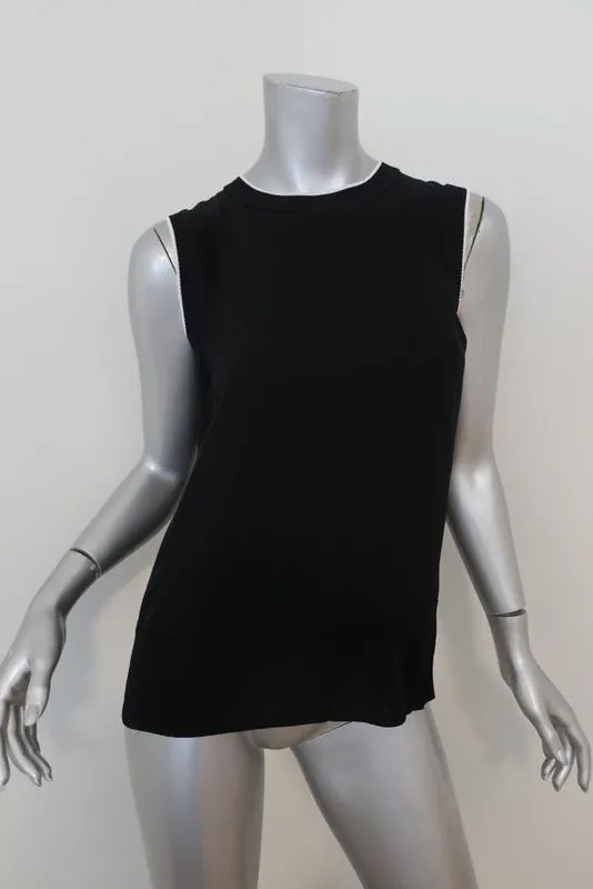 Rag & Bone Débardeur Abby Noir à Bords Côtelés Taille Petite Haut à Dos Croisé