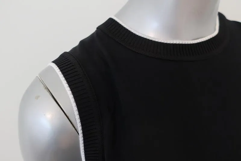 Rag & Bone Débardeur Abby Noir à Bords Côtelés Taille Petite Haut à Dos Croisé