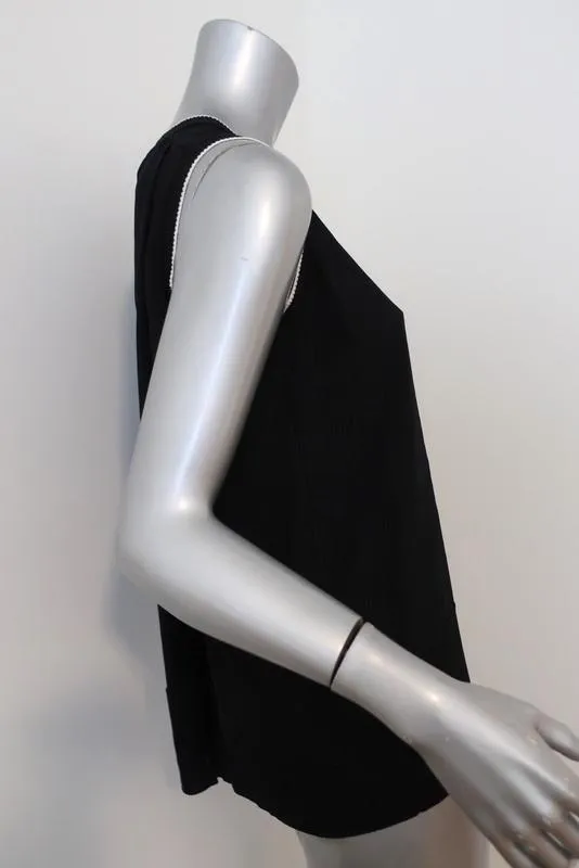Rag & Bone Débardeur Abby Noir à Bords Côtelés Taille Petite Haut à Dos Croisé