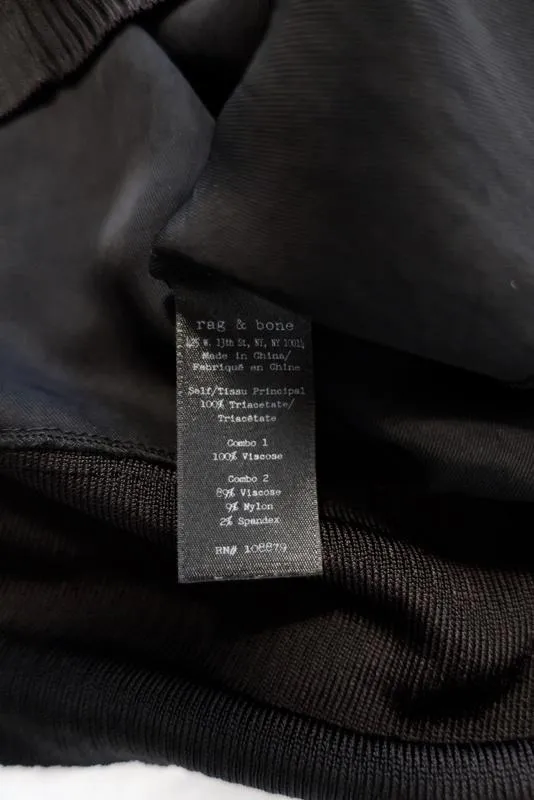Rag & Bone Débardeur Abby Noir à Bords Côtelés Taille Petite Haut à Dos Croisé