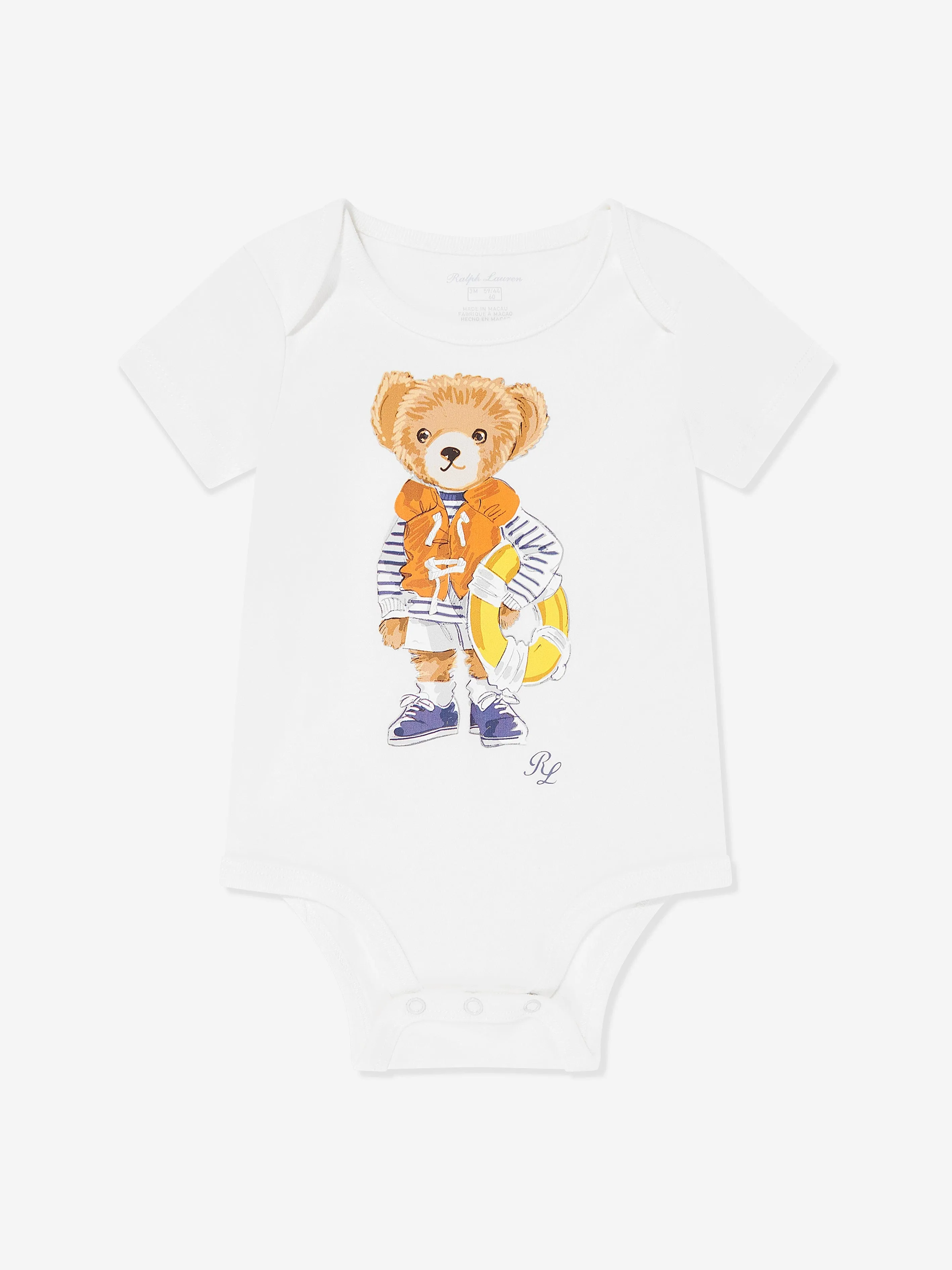 Ralph Lauren Ensemble Bébé Garçon Ours 5 Pièces en Blanc
