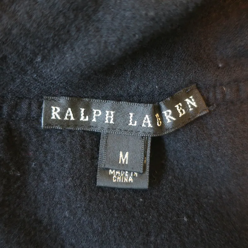 Ralph Lauren Black Label Haut en maille drapé asymétrique Noir Laine Taille Moyenne
