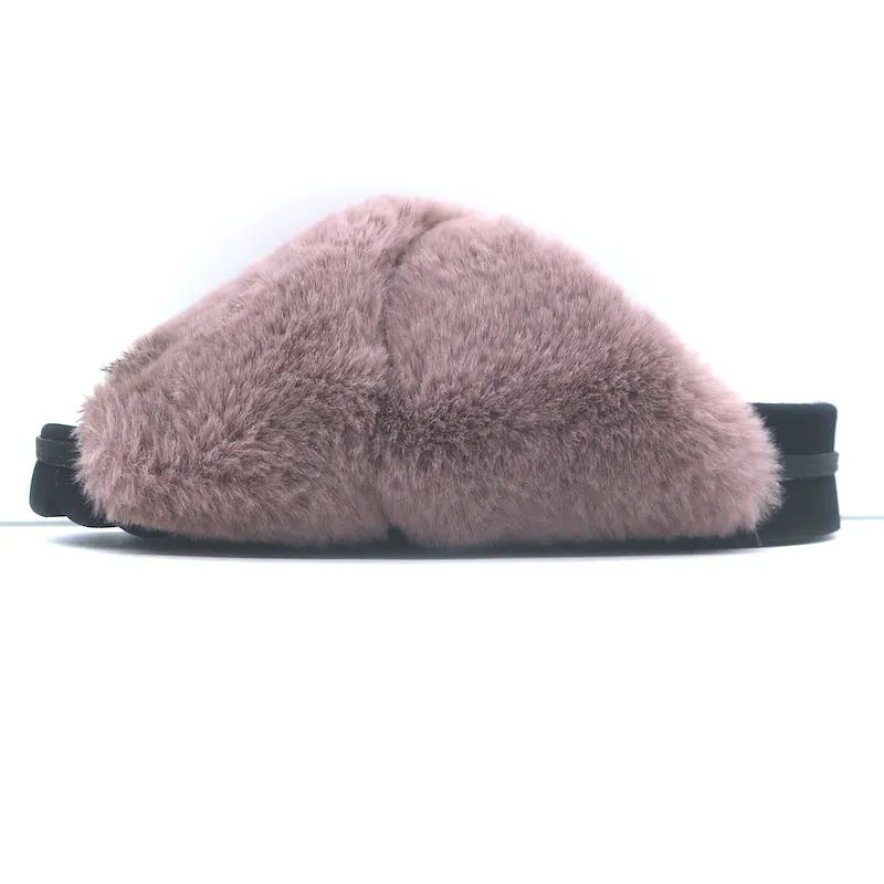 ROAM Sandales en Fausse Fourrure Nuage Lavande Taille 40 Sandales Croisées NEUVES