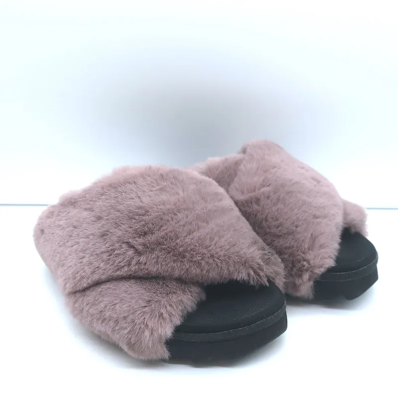 ROAM Sandales en Fausse Fourrure Nuage Lavande Taille 40 Sandales Croisées NEUVES