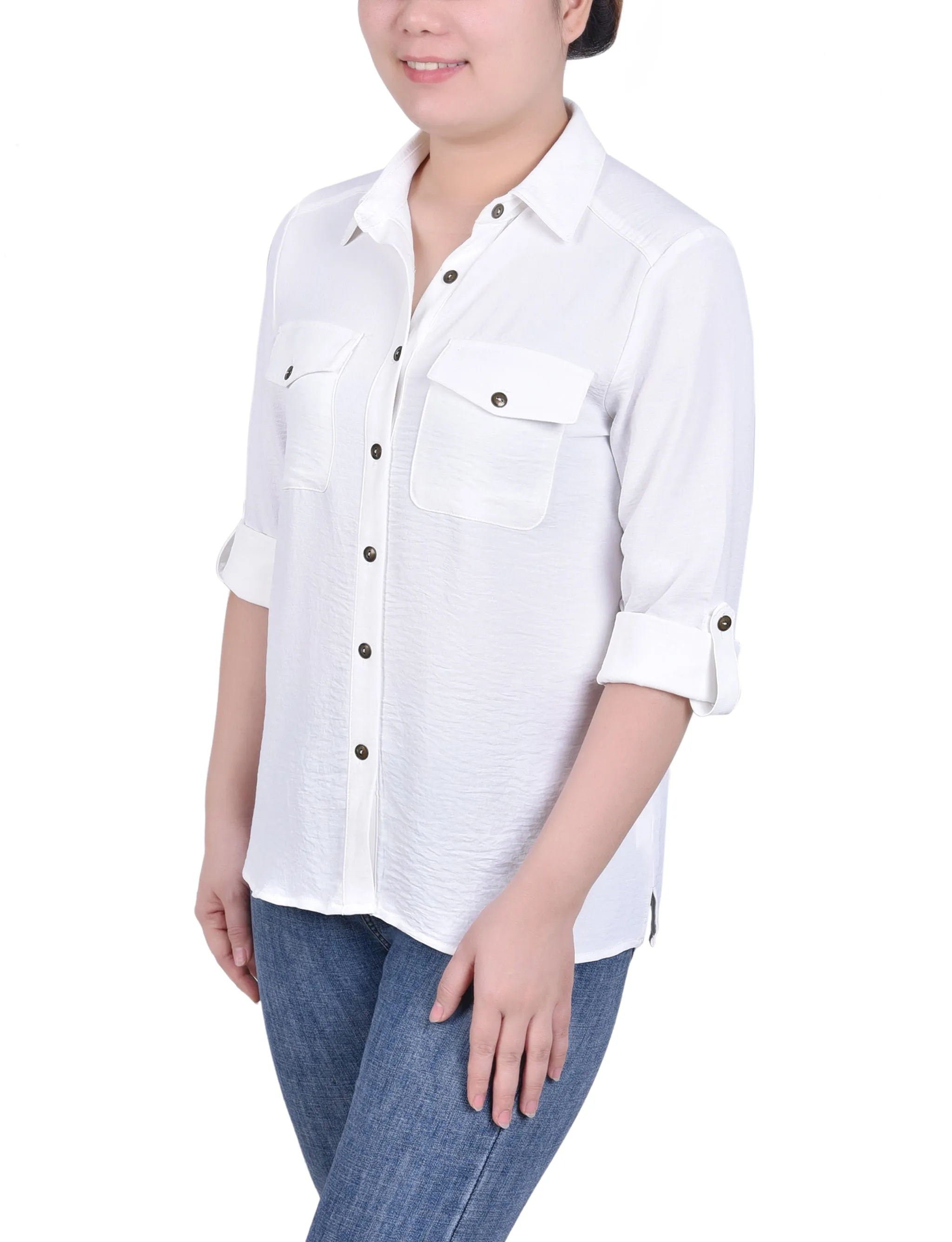 Blouse à encolure enroulée