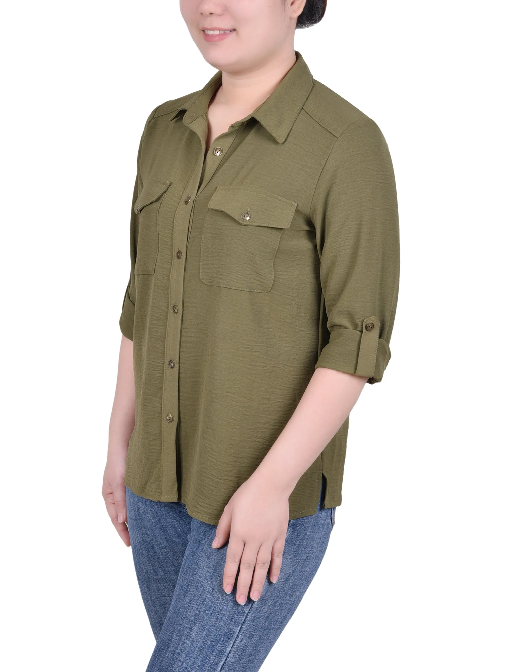 Blouse à encolure enroulée