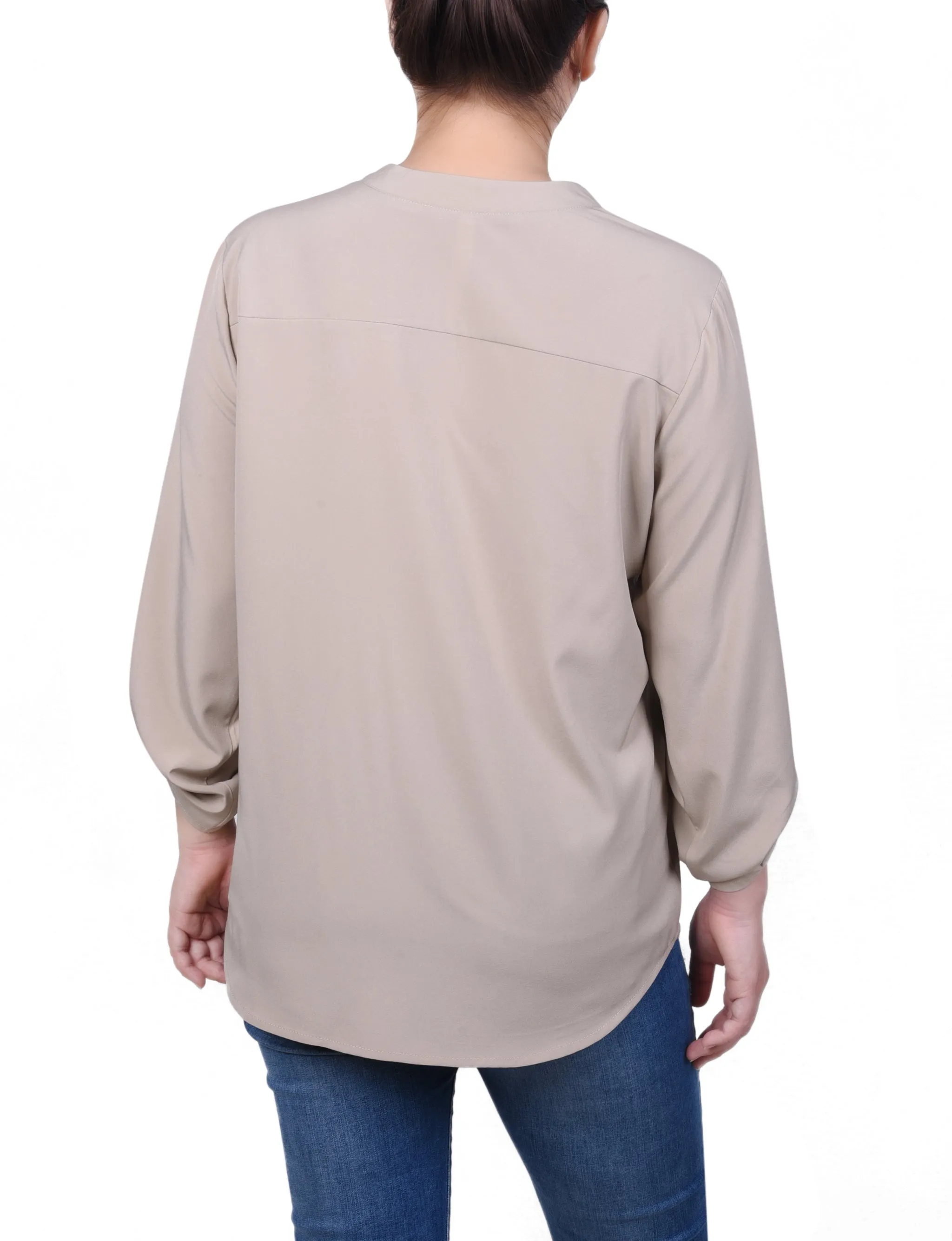 Blouse à manches retroussables avec poches
