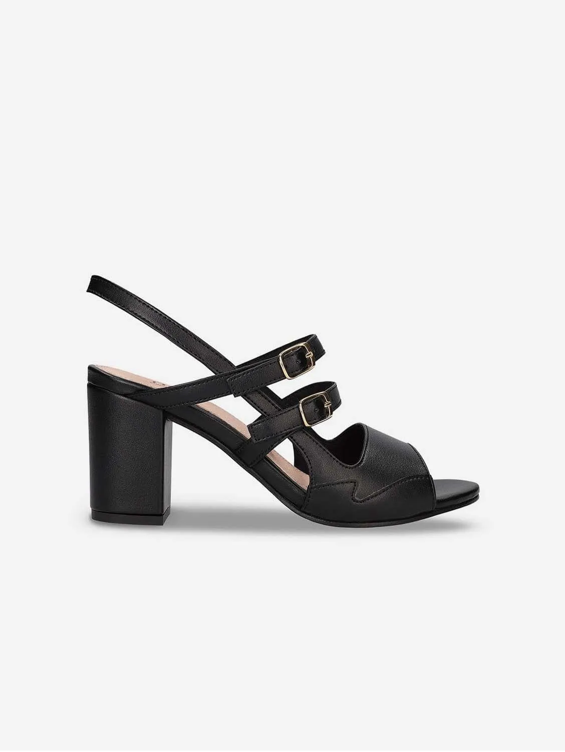 Sandales à talons en similicuir vegan pomme Roma | Noir