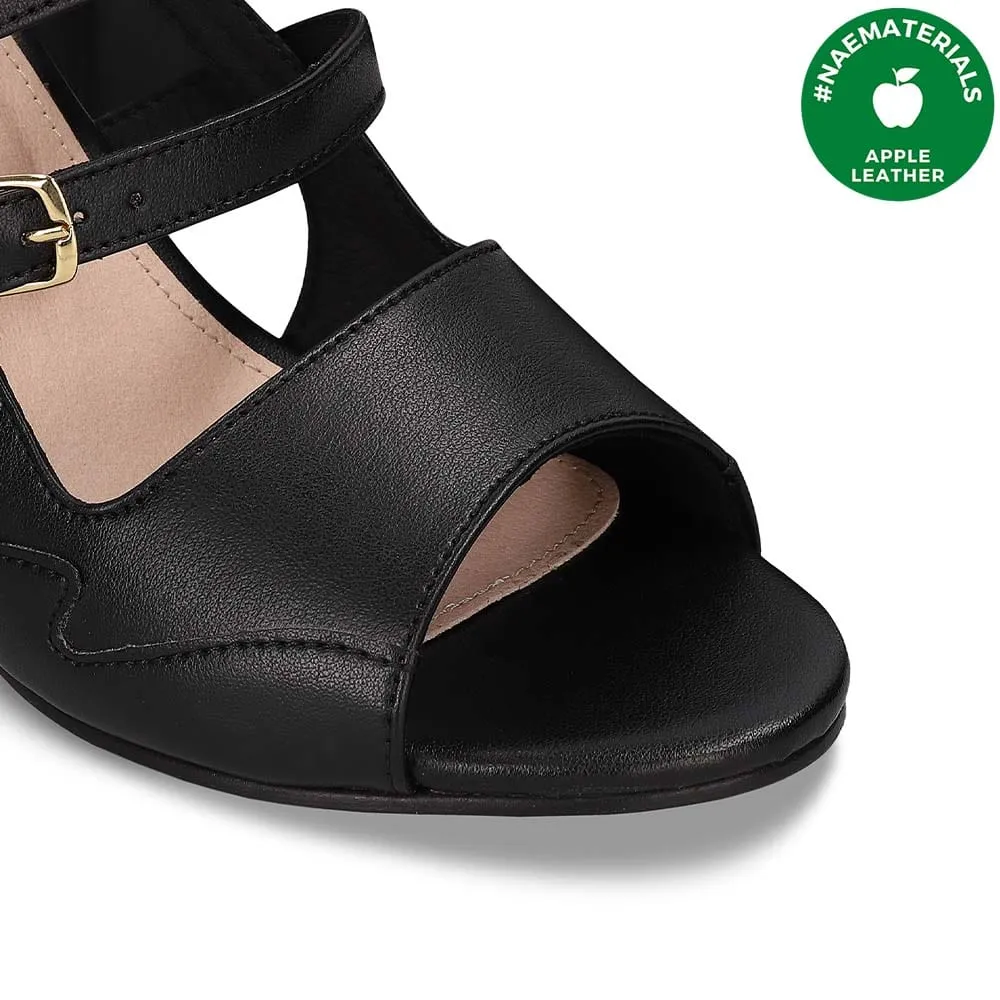 Sandales à talons en similicuir vegan pomme Roma | Noir