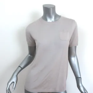 'S Max Mara Wool Tee Egidio Ecru Knit Size Medium Short Sleeve Top