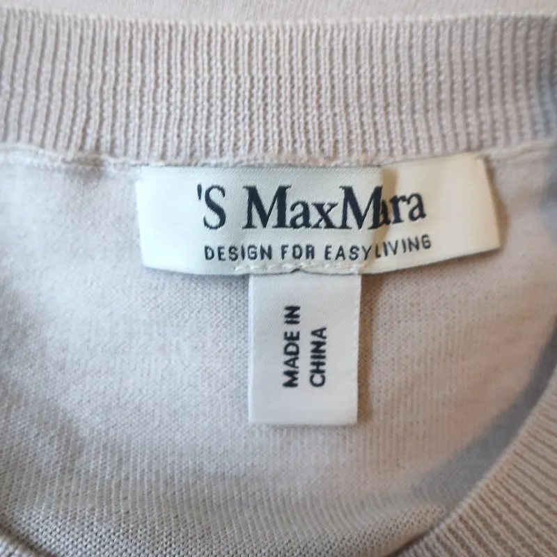 Tee en laine Max Mara Egidio Ecru Taille Moyenne Manches Courtes Haut