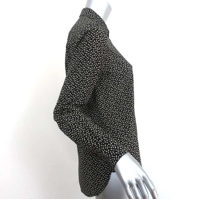 Chemise boutonnée Saint Laurent Imprimé flèche noire en soie Taille 36 Manches longues
