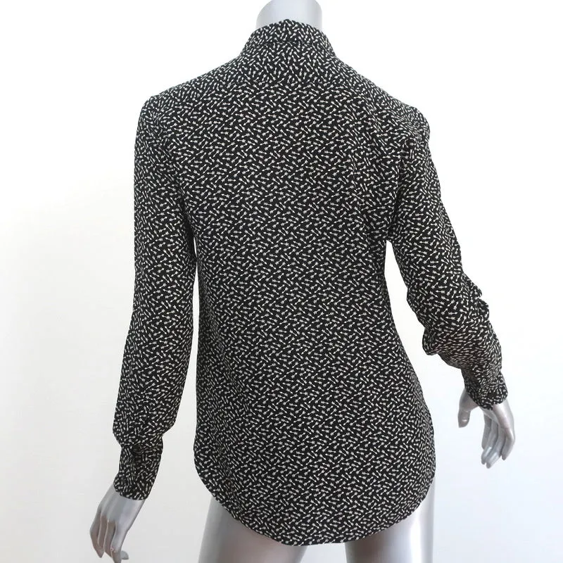 Chemise boutonnée Saint Laurent Imprimé flèche noire en soie Taille 36 Manches longues