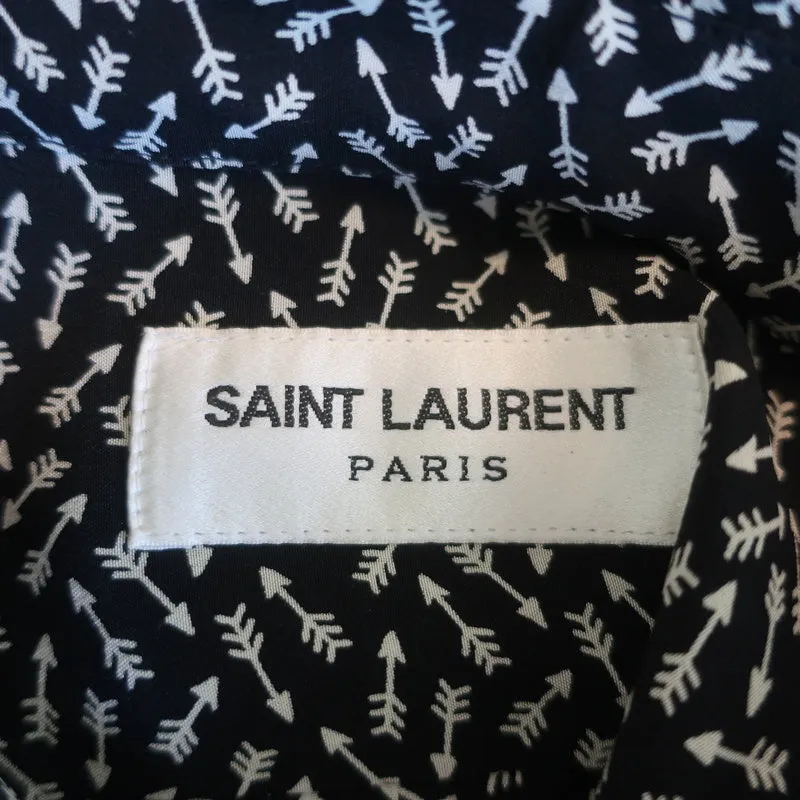 Chemise boutonnée Saint Laurent Imprimé flèche noire en soie Taille 36 Manches longues