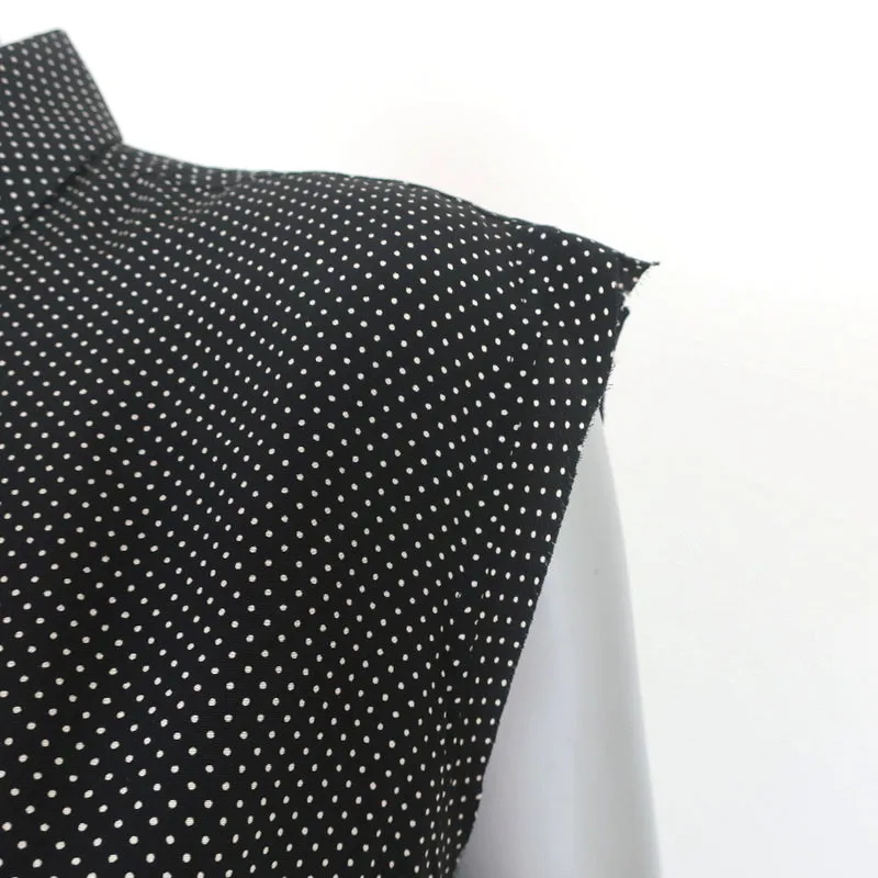 Chemise en soie Saint Laurent à manches coupées - pois noirs - taille 36 - col chemisier