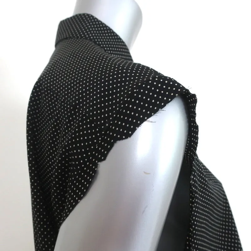Chemise en soie Saint Laurent à manches coupées - pois noirs - taille 36 - col chemisier