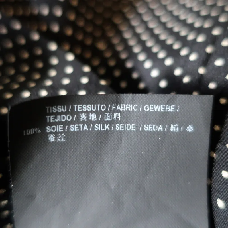 Chemise en soie Saint Laurent à manches coupées - pois noirs - taille 36 - col chemisier