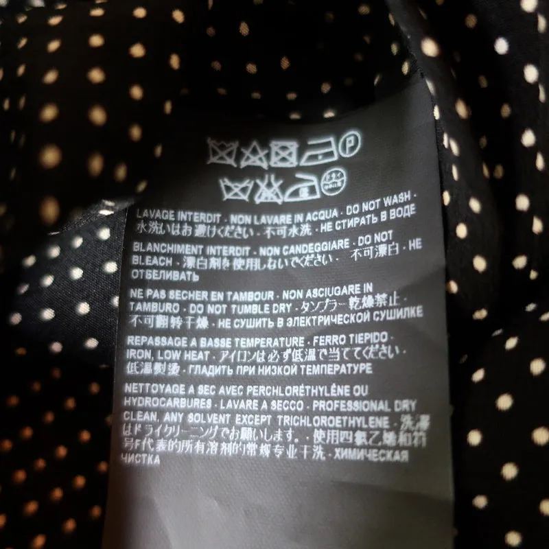Chemise en soie Saint Laurent à manches coupées - pois noirs - taille 36 - col chemisier