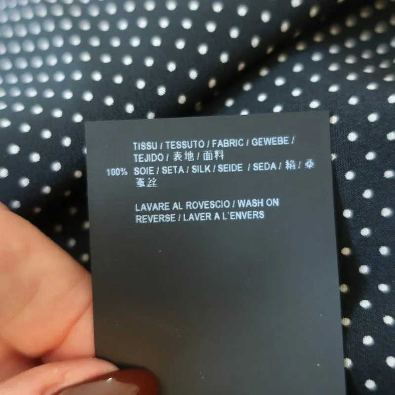 Chemise en soie à pois Saint Laurent Noir Taille 40 Manches longues