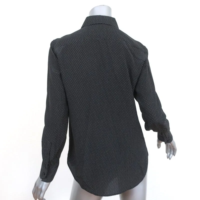 Chemise en soie à pois Saint Laurent Noir Taille 40 Manches longues
