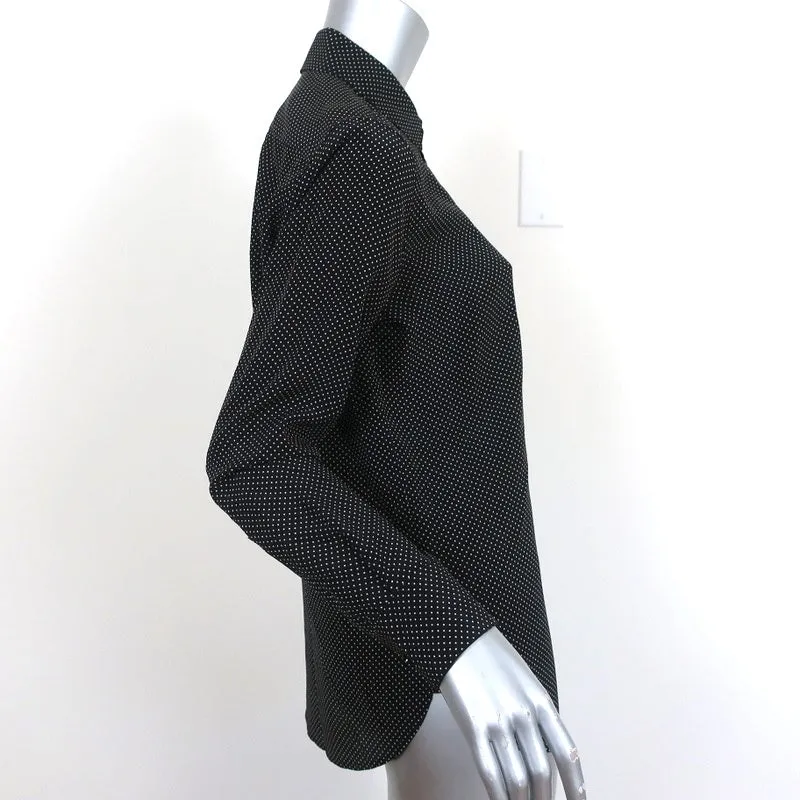 Chemise en soie à pois Saint Laurent Noir Taille 40 Manches longues