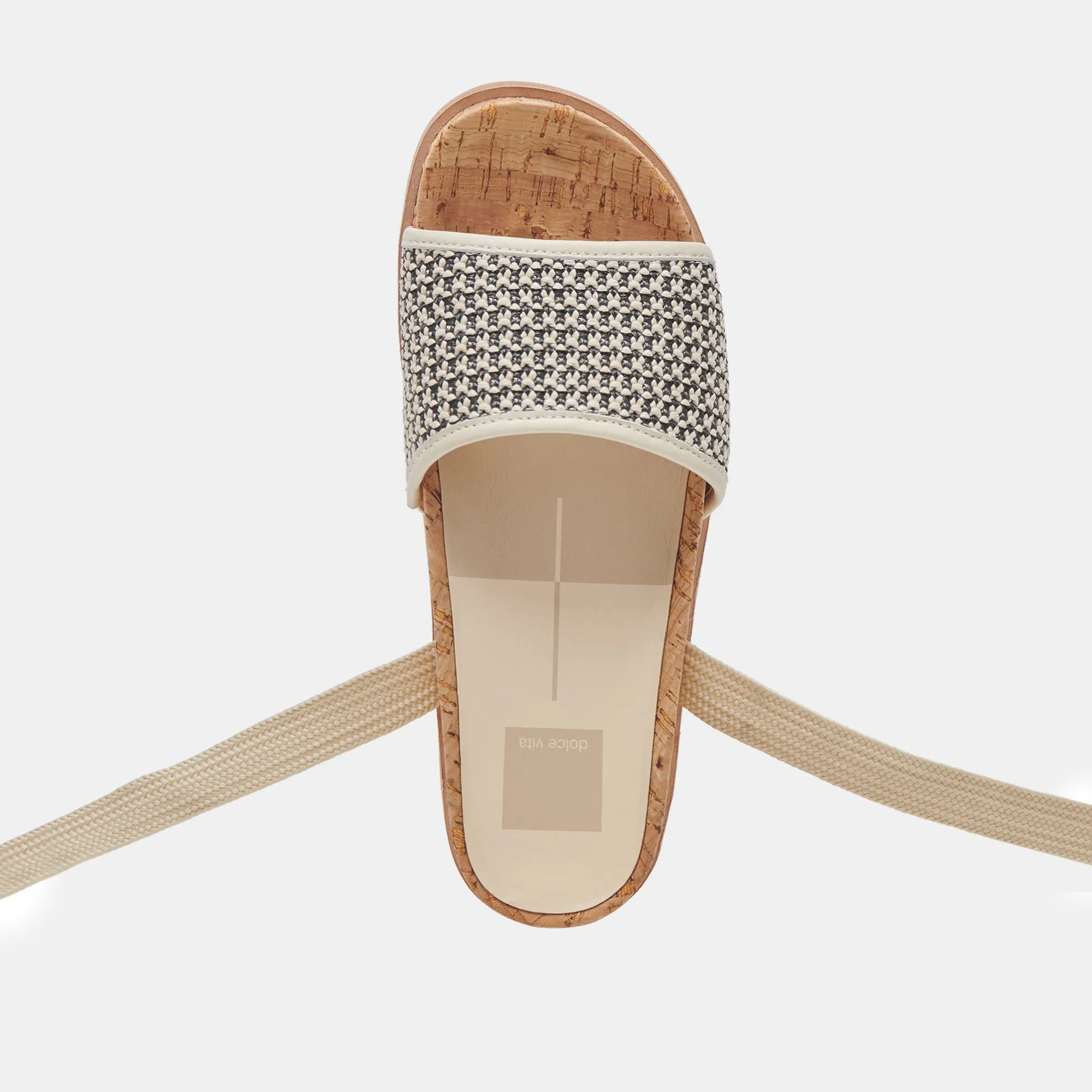 SANDALES SALACY NOIRES EN RAFFIA NATUREL