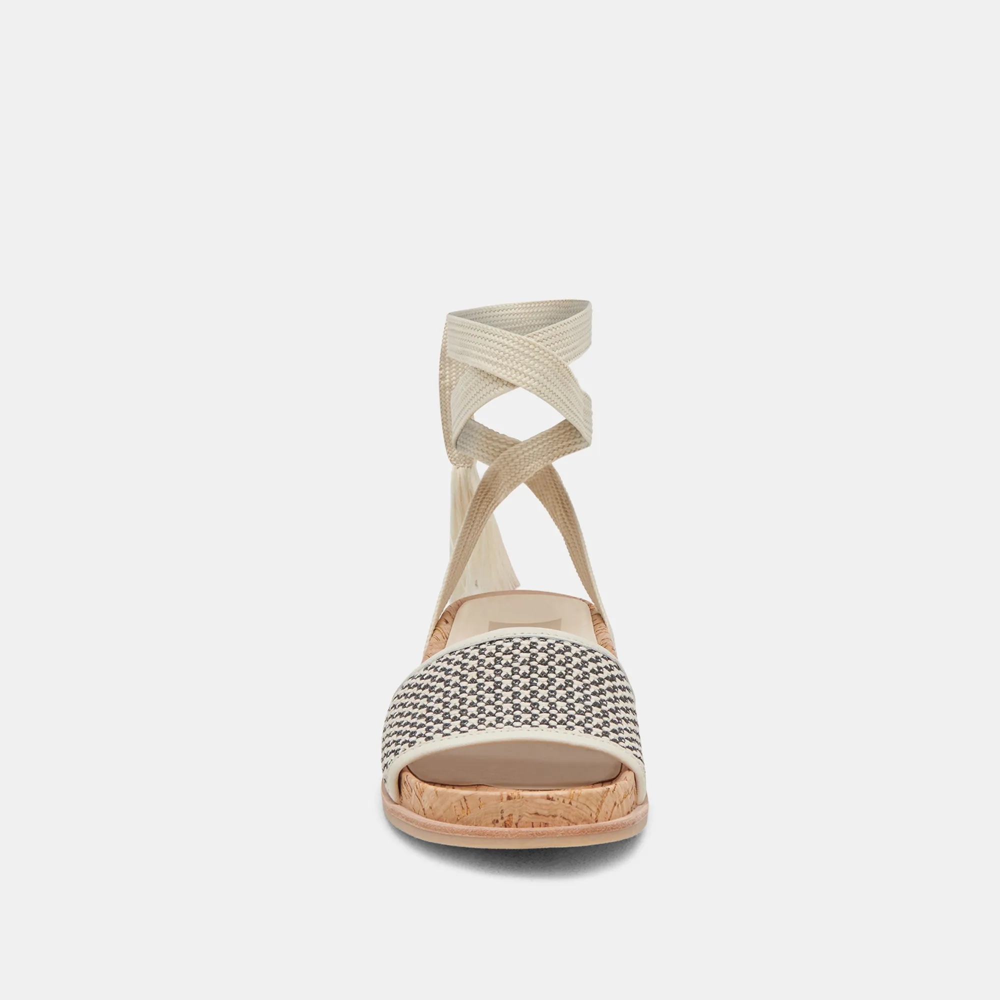 SANDALES SALACY NOIRES EN RAFFIA NATUREL