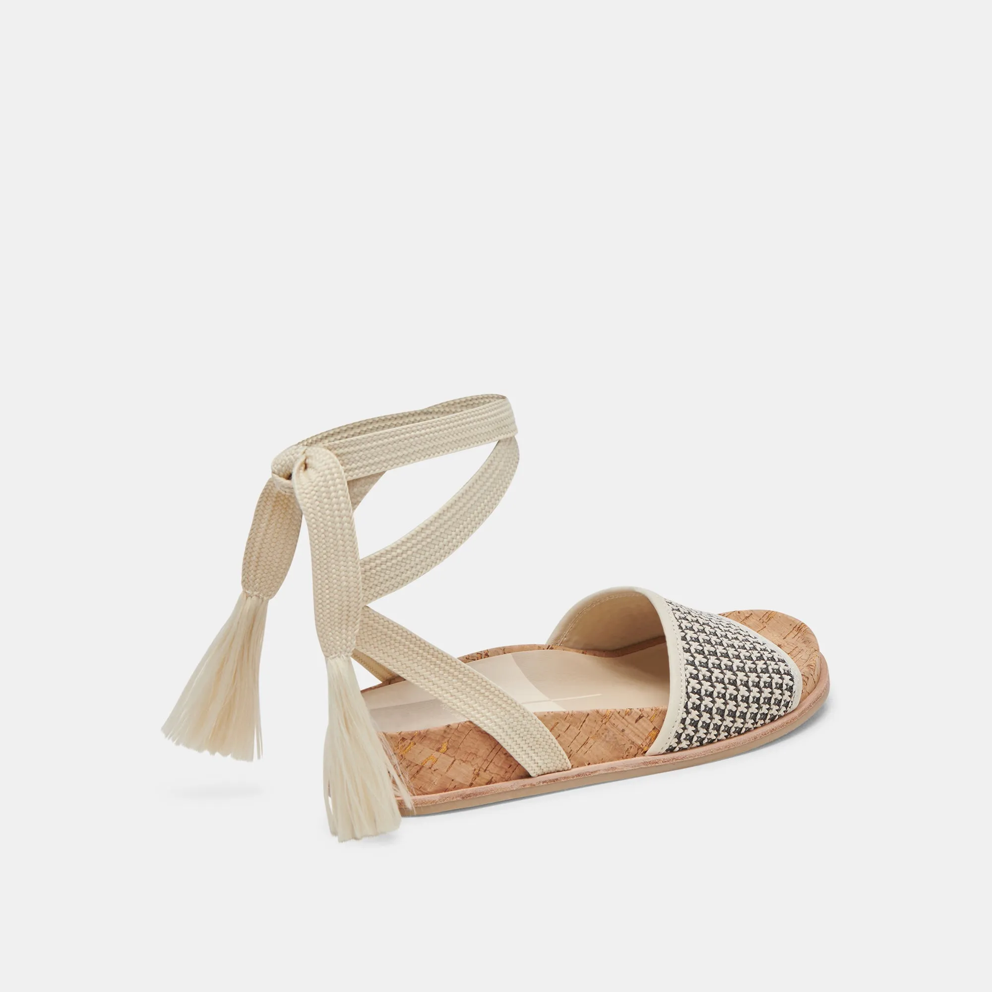 SANDALES SALACY NOIRES EN RAFFIA NATUREL