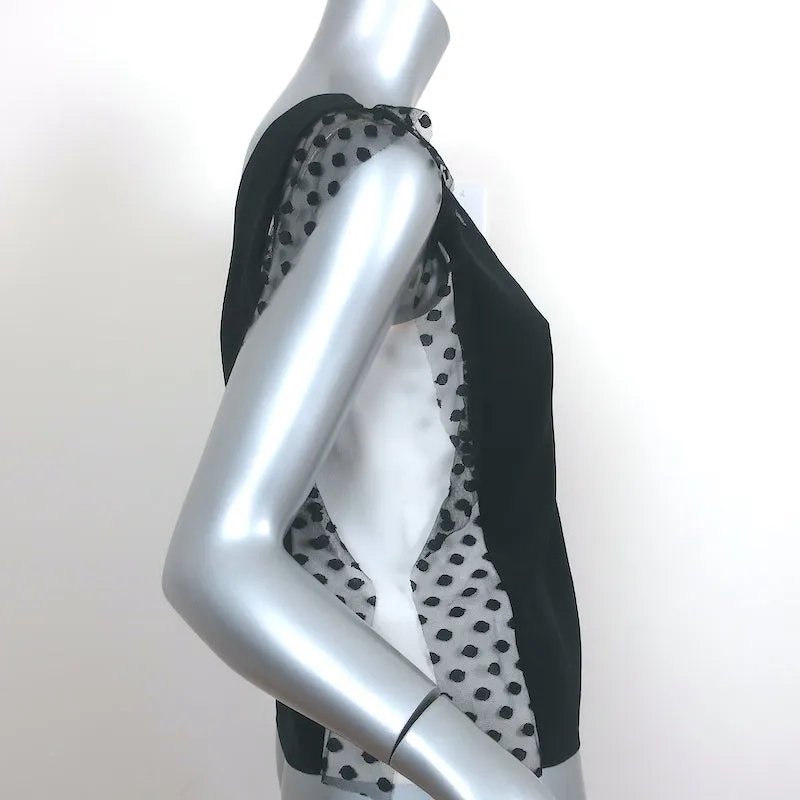 Sandro Blouse à motifs colorés Noir à pois en mousseline et soie Taille 1 Haut sans manches