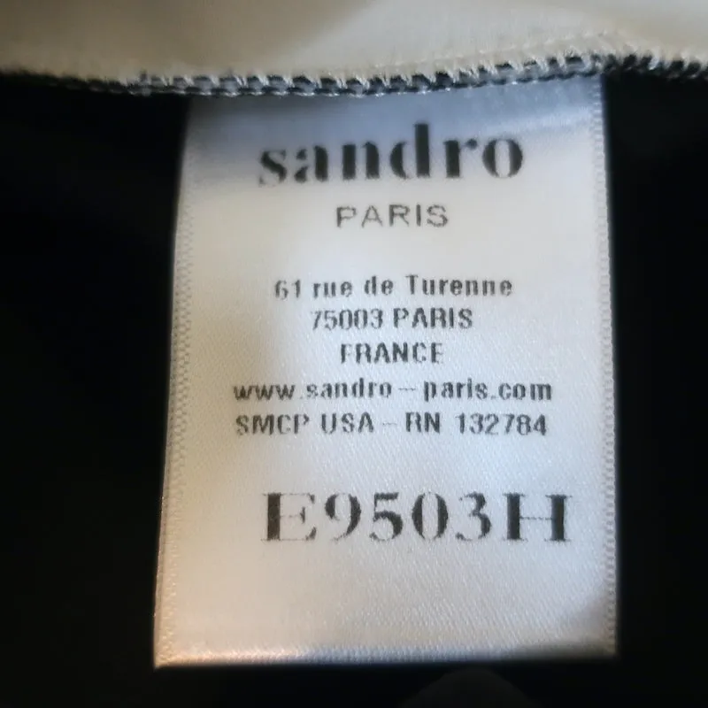 Sandro Blouse à motifs colorés Noir à pois en mousseline et soie Taille 1 Haut sans manches