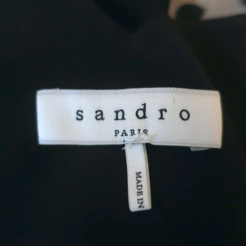Sandro Blouse à motifs colorés Noir à pois en mousseline et soie Taille 1 Haut sans manches