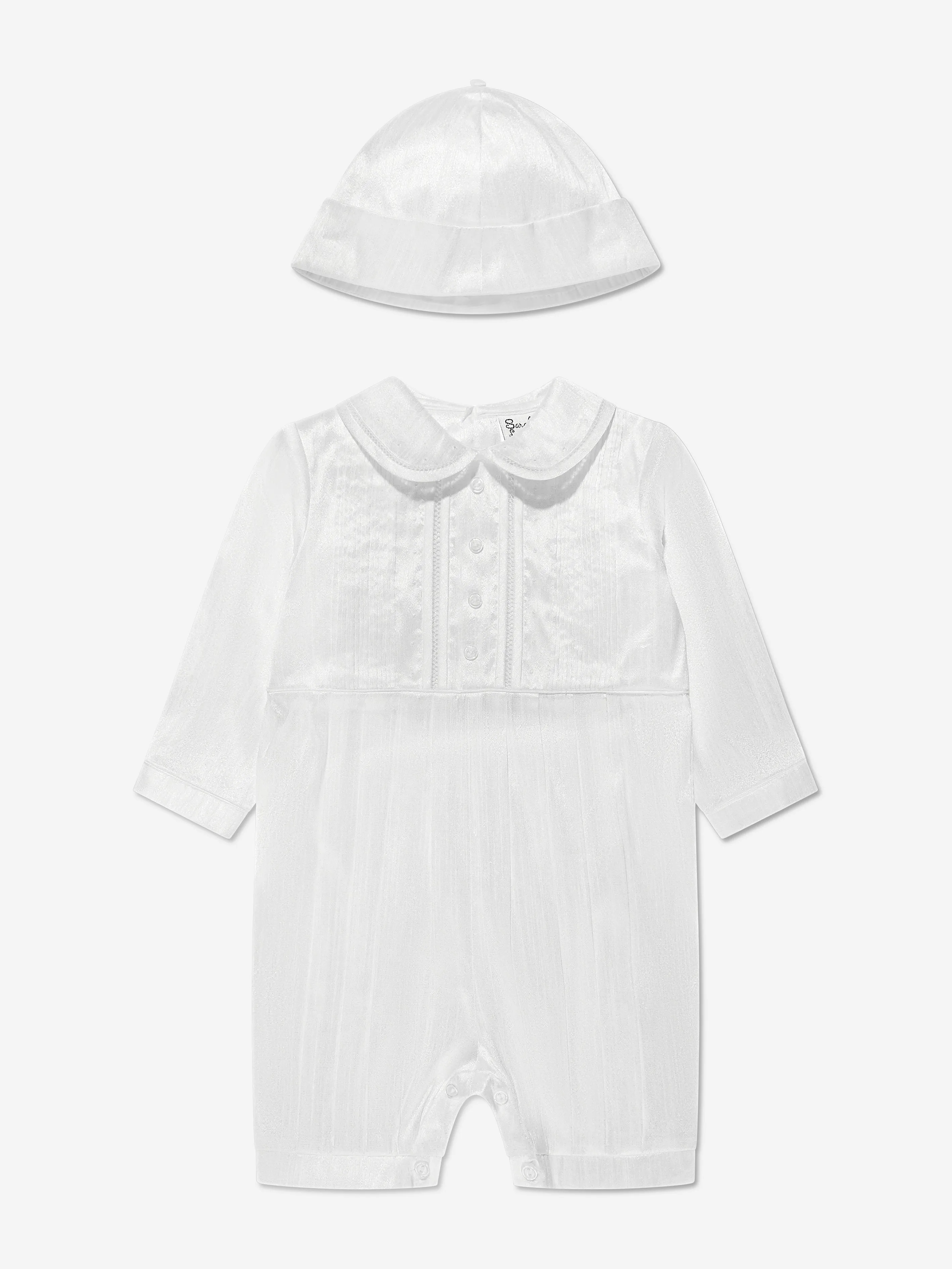 Sarah Louise Combinaison et Chapeau pour Bébé Garçon en Blanc