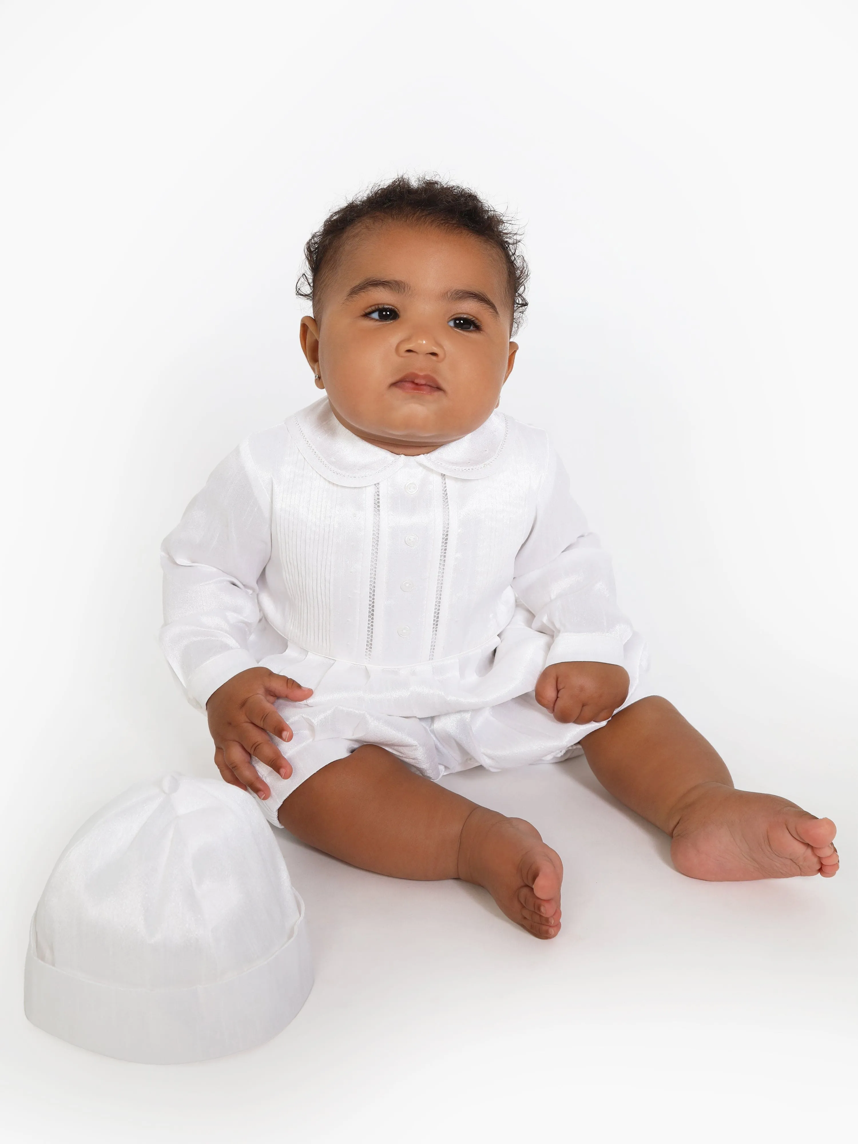 Sarah Louise Combinaison et Chapeau pour Bébé Garçon en Blanc