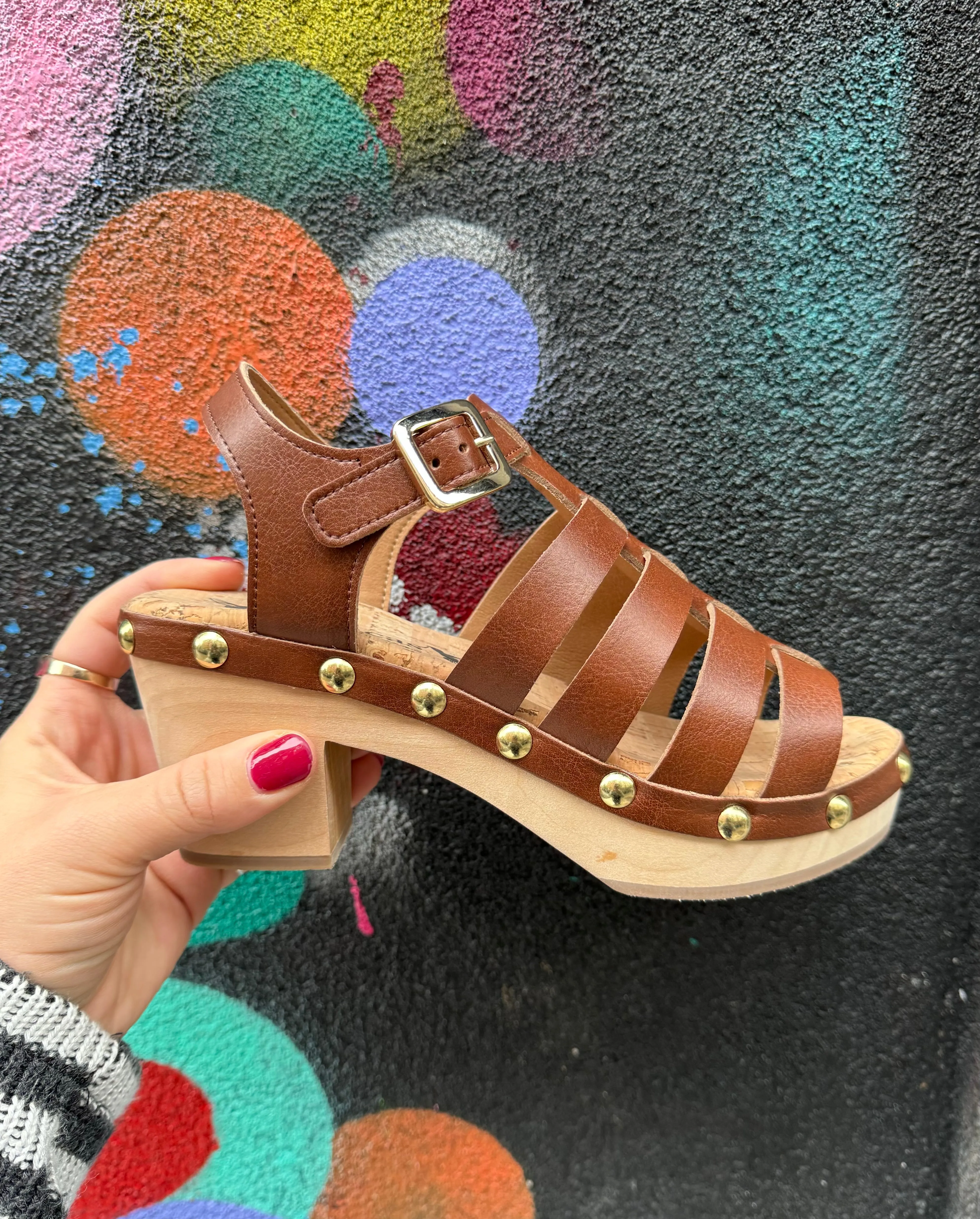 Sawyer Clog en cuir brun de Novacas